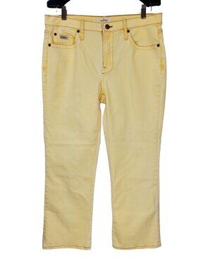 Vintage Z. Cavaricci Denim Jeans Women's 12 Pastel Yellow Straight-Leg 90s/2000s